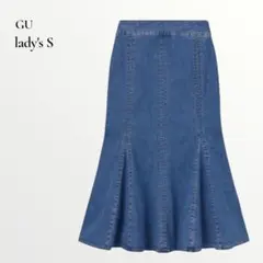 GU／ステッチ マーメイド ロングスカート デニムスカート Sサイズ