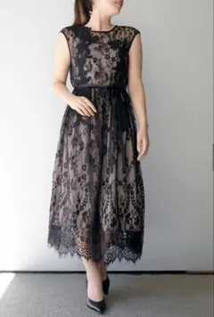 【美品】ストロベリーフィールズ　パーティー用ワンピース 総レース インナー付