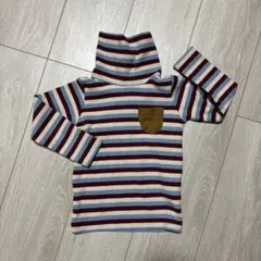 【新品未使用】ストライプ タートルネック Tシャツ 90-100