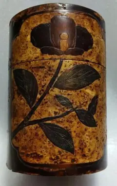 未使用品-桜細工　工芸品茶筒