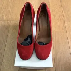 MARGARET HOWELL スエード パンプス レッド 37のサムネイル