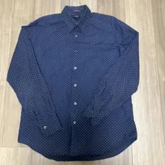 Paul Smith LONDON ドット柄 長袖シャツ ネイビー L