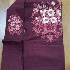 548 夏帯 絽 紗 単衣 紬 帯 正絹 着物 夏 お洒落 えんじ 花 透かし 