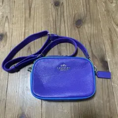 COACH 紫緑 レザーショルダーバッグ