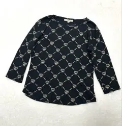MCM ロゴ 総柄 黒 ブラック長袖カットソー ロングTシャツのサムネイル