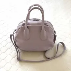 美品】BEARDSLEY 2way ラウンドミニボストンバック ピンク くすみ 