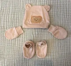 ベビー　新生児用　帽子・ミトン・靴下セット