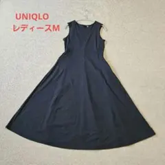 UNIQLO　Mサイズ　ブラック　ノースリーブ　Aラインワンピース