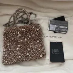 ANTEPRIMA ペルラグリッター サーモンピンクシルバー 限定完売品