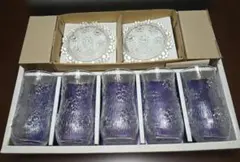 ADERIA GLASS ガラス製タンブラーと小皿の5客セット