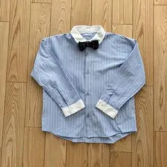 新品未使用　タグ付き　tinymanon 長袖シャツ　130㎝　水色ストライプ