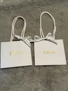 Dior ホワイト ショップ袋 リボン付き2個セット
