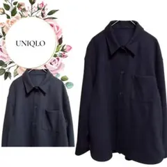 【ユニクロ】UNIQLO【М】長袖シャツジャケット♡ポケット♡ダークグレー♡秋冬