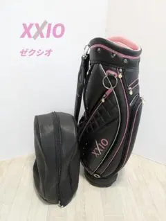 XXIO ゴルフバッグ キャディバッグ レディース　ブラック ピンク　訳ありのサムネイル