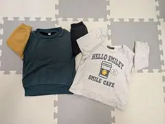 ダークグリーン・グレー トレーナーセット 90