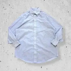 ブルックスブラザーズ346ストライプシャツBD長袖青白ヴィンテージUSA古着XL