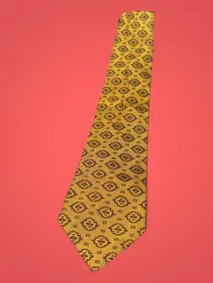 菅*晃様 幾何学模様 イエローネクタイ シルク