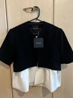 極美品✨ヨーコチャン ノーカラー ジャケット タック ウール ブラック 黒 毛 2025年最新】YOKOCHAN カラー：ブラック系 ノーカラージャケット