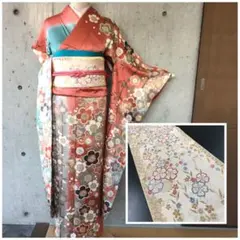 裄68 正絹 振袖 成人式 金彩友禅 駒刺繍 凛とした美しさと清楚な印象 