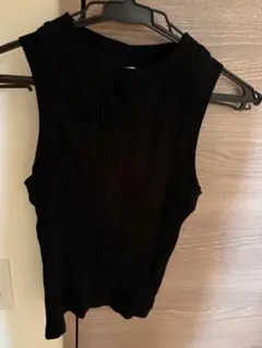 ZARA ノースリーブ リブニット ブラック Sのサムネイル