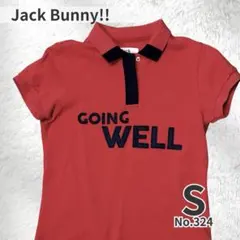 Jack Bunny!! ゴルフポロシャツ 半袖 赤ロゴ レディース0