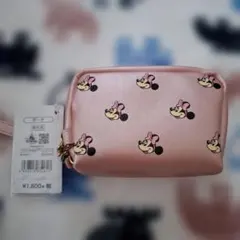 ミニーマウス柄 ピンクポーチ