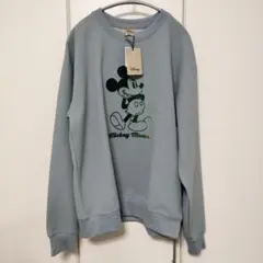 ディズニー　ミッキー　フロッキー加工　スウェット　トレーナー