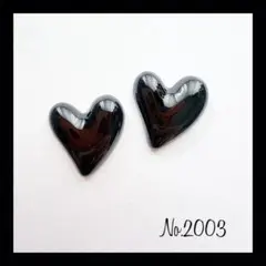 No.2003 ブラック レジンピアス イヤリング ハンドメイドアクセサリー