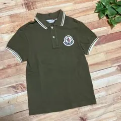 【美品】MONCLER モンクレールワッペン付 ポロシャツ オリーブ　XS