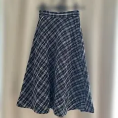 Honeys フレアスカート 黒と白のチェック柄 S