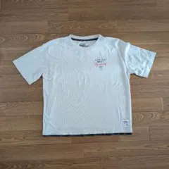 ikka　鹿の子裾レイヤープリントTシャツ　140cmのサムネイル