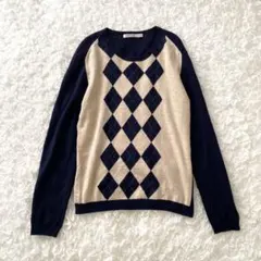 メンズビギ アーガイル セーター カシミヤ アンゴラ トラッド アイビー