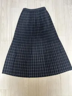 ヴィンテージ　チェック柄プリーツスカート　秋冬