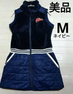 再再再値下げフィラゴルフ　中綿ワンピースM　紺ネイビー