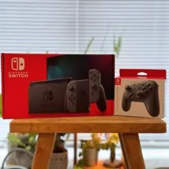 Nintendo Switchブラック& PROコントローラー、SDカード付き