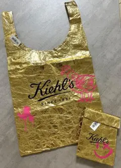 【未使用】キールズ　エコバッグ　ポーチ　セット　ノベルティ　ゴールド