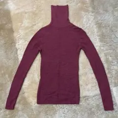 無印 リブ編みタートルネックセーター