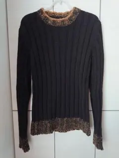 D&G ドルチェ＆ガッバーナ リブニット セーター 背面レザーパッチ Sのサムネイル