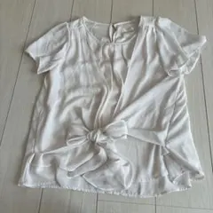 PATTERN 半袖ブラウス ホワイト リボンのサムネイル