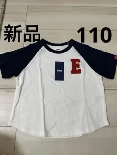 EDWIN Tシャツ 110サイズ ホワイト/ネイビー