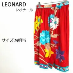 [美品]LEONARD レオナール スカート レッド 花柄 M相当のサムネイル