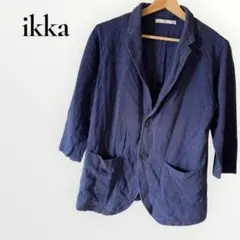 イッカ ikka テーラードジャケット 七分袖 ネイビー Lサイズ オフィカジのサムネイル