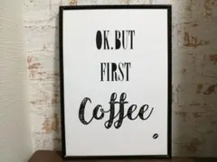 ビンテージ風　アートポスター　ハピネス　コーヒー