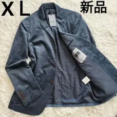 新品BOLLINIテーラードジャケット コーデュロイ 50 ネイビー XLミラノ