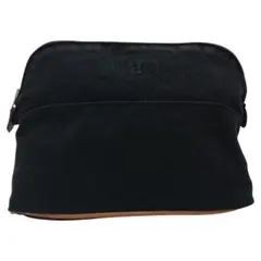 エルメス ポーチ ブラック キャンバス レザー レディース HERMES