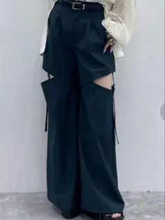 【未使用】 HARE ハレ ベルトカットアウトパンツ