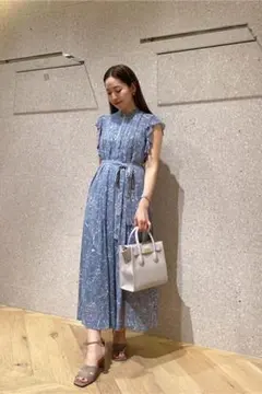 SNIDEL マーブルフラワー柄ワンピース　1サイズ