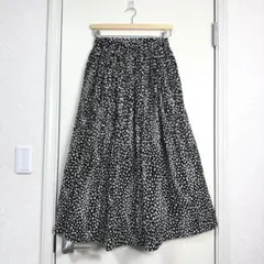 Wclosetレオパード柄　ロングスカート フレアスカート　黒