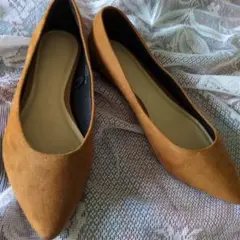 ブラウン・24cmレディースパンプス数時間使用スエード✨美品