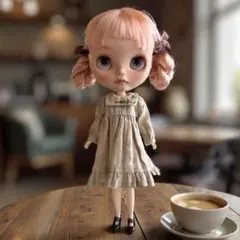 ＊花うさぎ＊バラの刺繍のワンピース ブライス、リカちゃん、チェリーちゃん